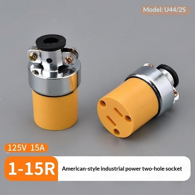 1Pcs Detachable Assembly In-Line Power Cord Plug 125V American 15A Nema 1-15P 5-15P Us Industry Waterproof Wiring Plug Connector
