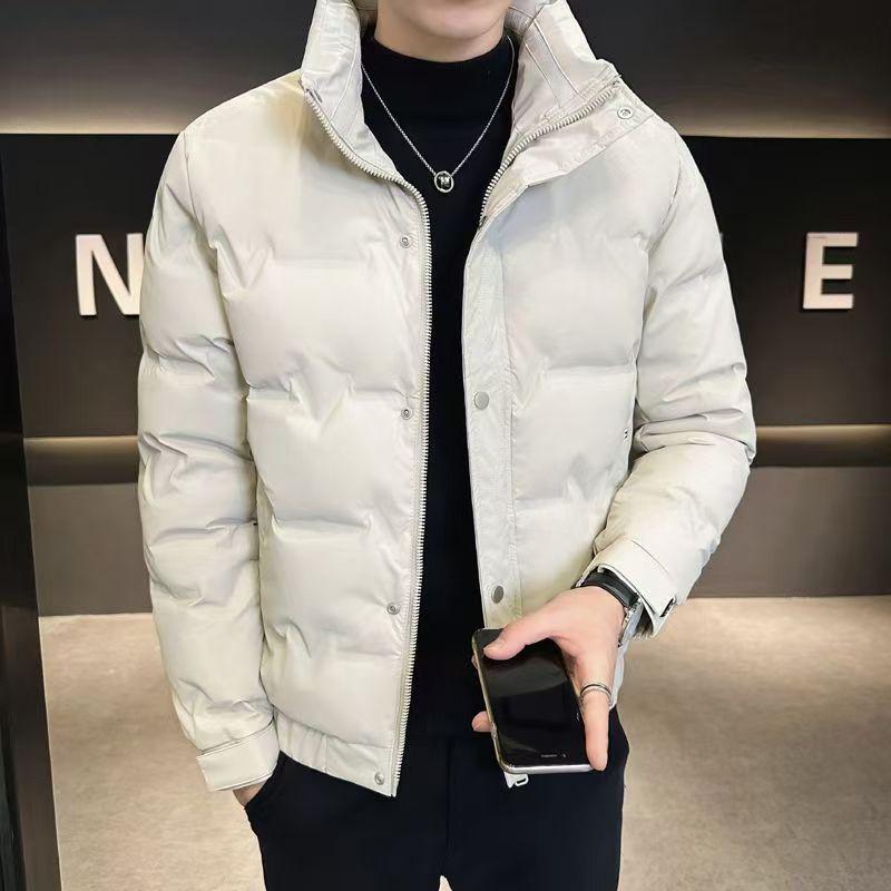 Men's Winter Thickened Down Jacket: Slim, Warm, Stand-up Collar, Stylish Korean Style.