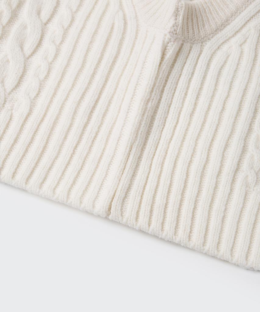 MUSINSA STANDARD Lambswool Cable Knit Balaclava [Ivory]