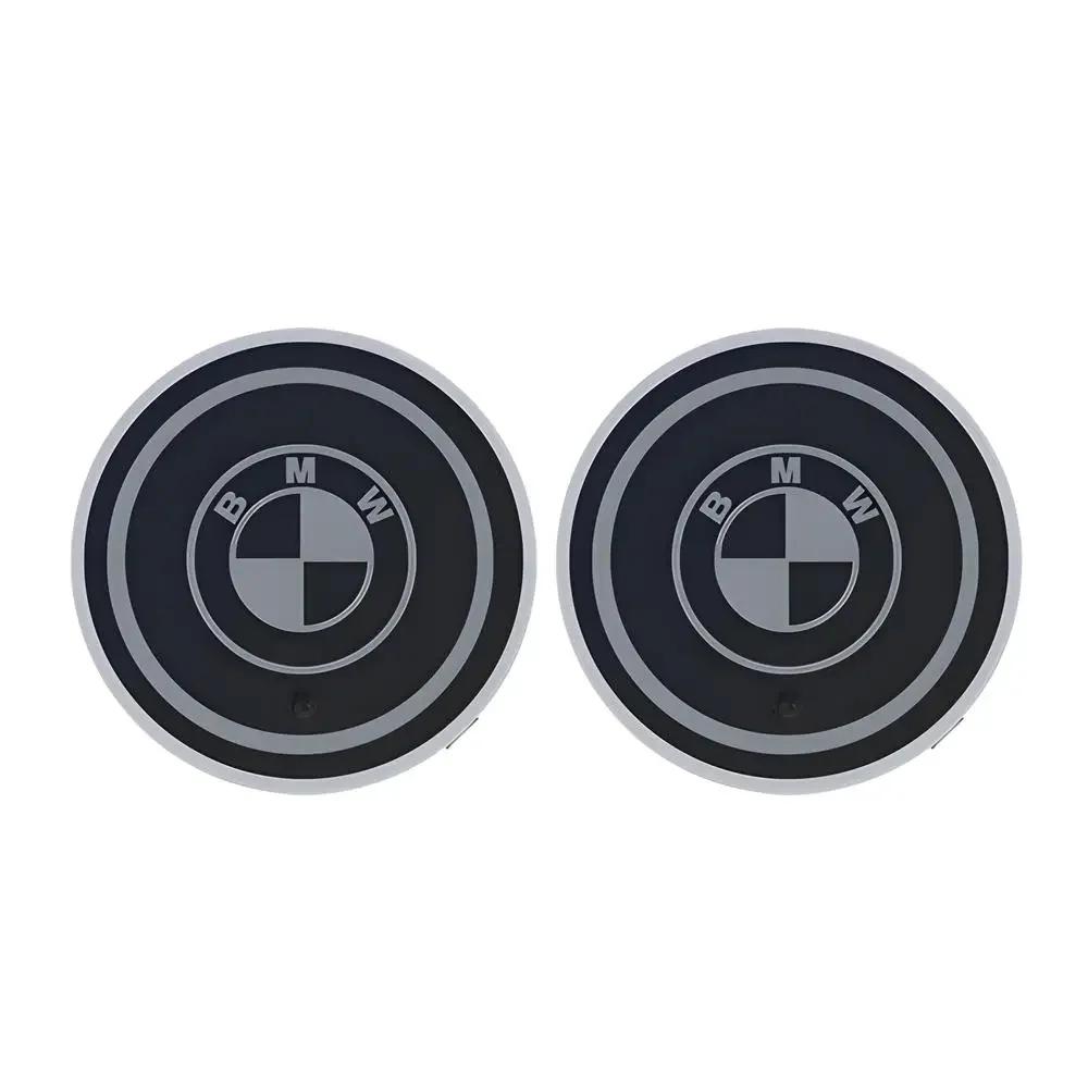 7 Color LED For BMW M E46 E90 E60 F30 E39 F10 E87 E36 F20 E92 Serie 1 BT21 Car Cup Holder Light Luminous Coaster Water Cup Pad