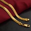 Gold Necklaces Silver 925 Wide 5mm Flat Sideways Necklace For Men Fashion Jewelry