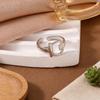 Two-Tone Geometric Hollow Titanium Steel Open Ring - Gold & Silver Adjustable Finger Ring for Women