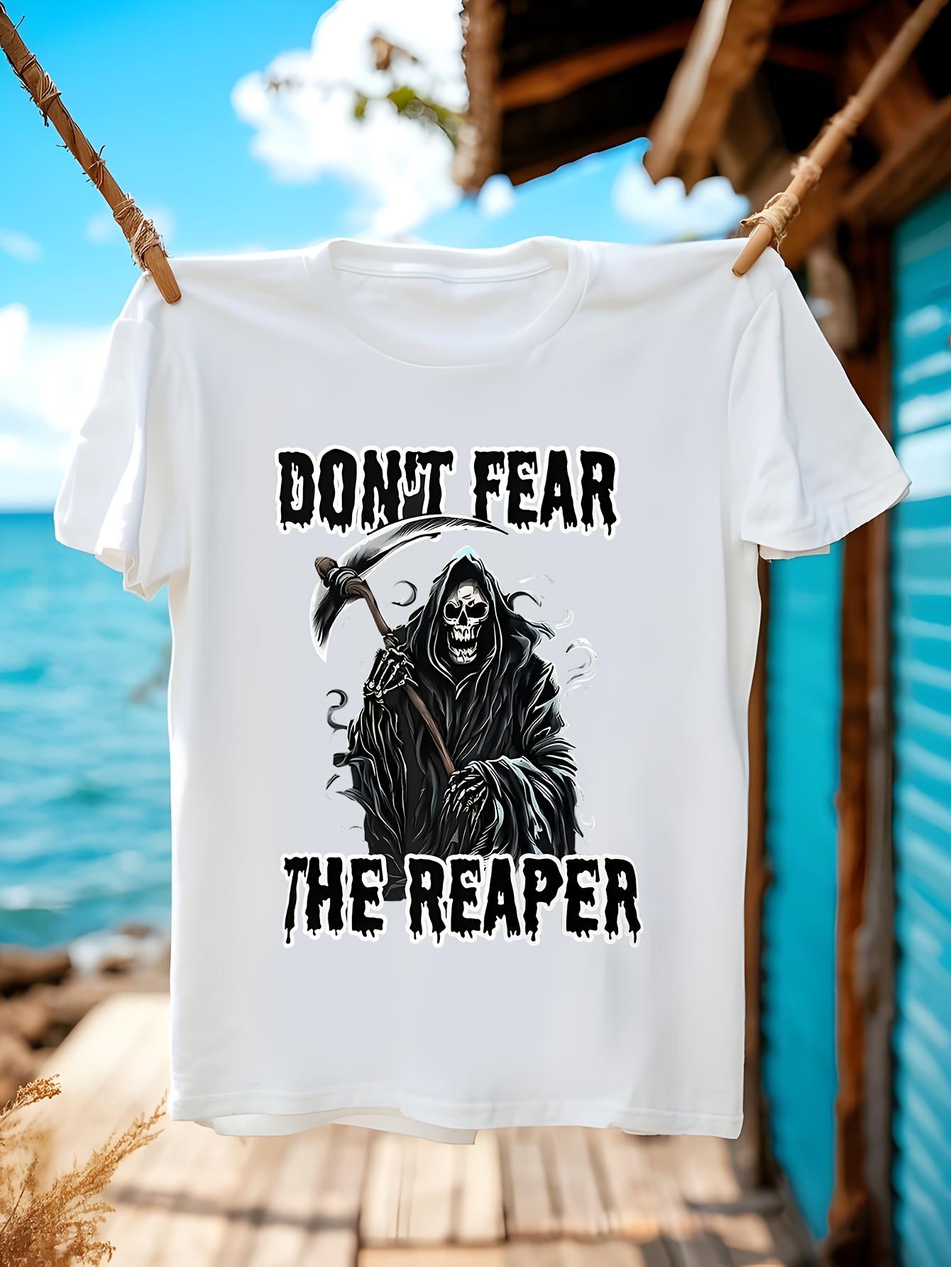 Funny Death Graphic Tshirt Don t Fear The Reaper Skeleton... M