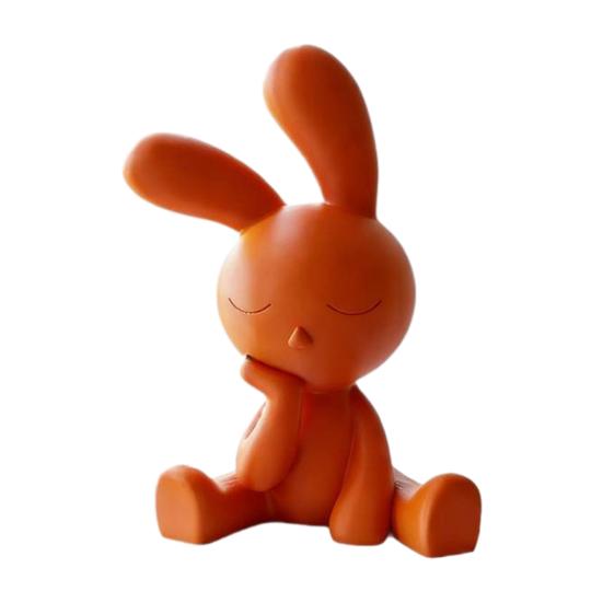 3D Printed Thinking Bunny Compact Rabbit Statue Mini Figurine