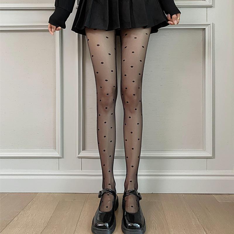 

Polka Dot Pantyhose for Women, Spring and Summer Thin Anti-Snag Black Pantyhose, Dotted Sexy Pure Desire Style Tights Simple packaging чёрный
