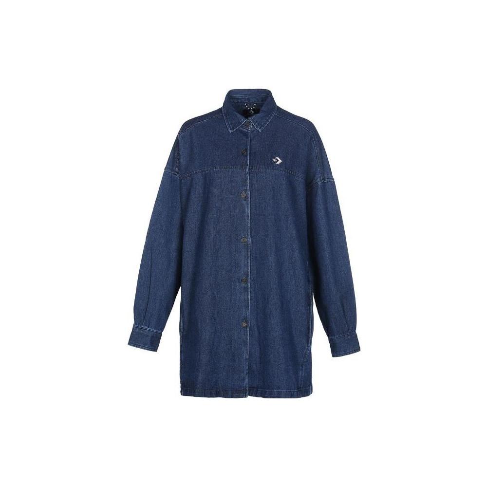 (WMNS) Converse Utility Woven Shirt Asia Sizing Blue Women s 10024864-A01 L