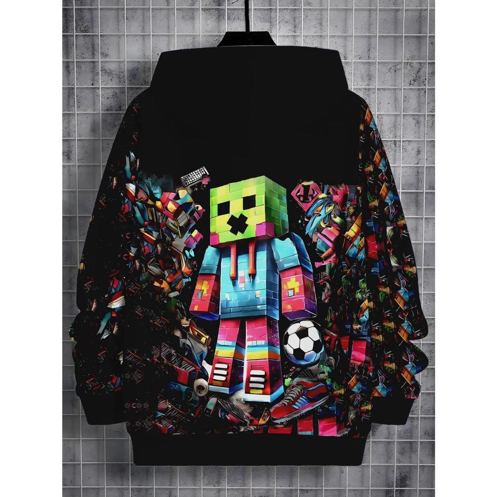 Children's Clothing, Boys' Hoodies, Long Sleeved Fashionable Printed Spring and Autumn Pullovers