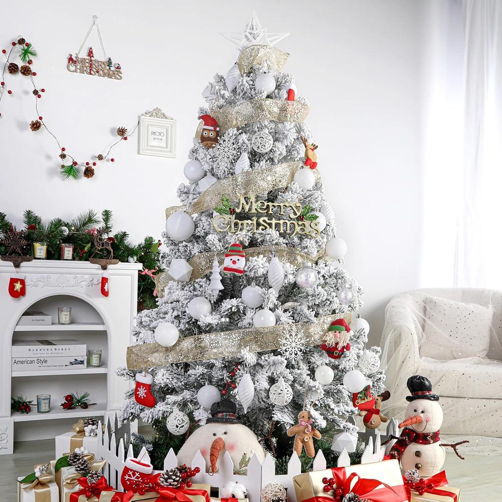 SHareconn 100pcs Christmas Tree Decorations Ornaments Set, Shatterproof Plastic Baubles Decorative Balls for Xmas Tree Decor Holiday Wedding Party,