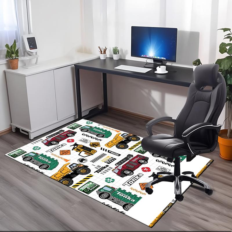 Truck Printed Carpet, for Office Chair Living Room Bedroom Kitchen Room Decor Gifts.