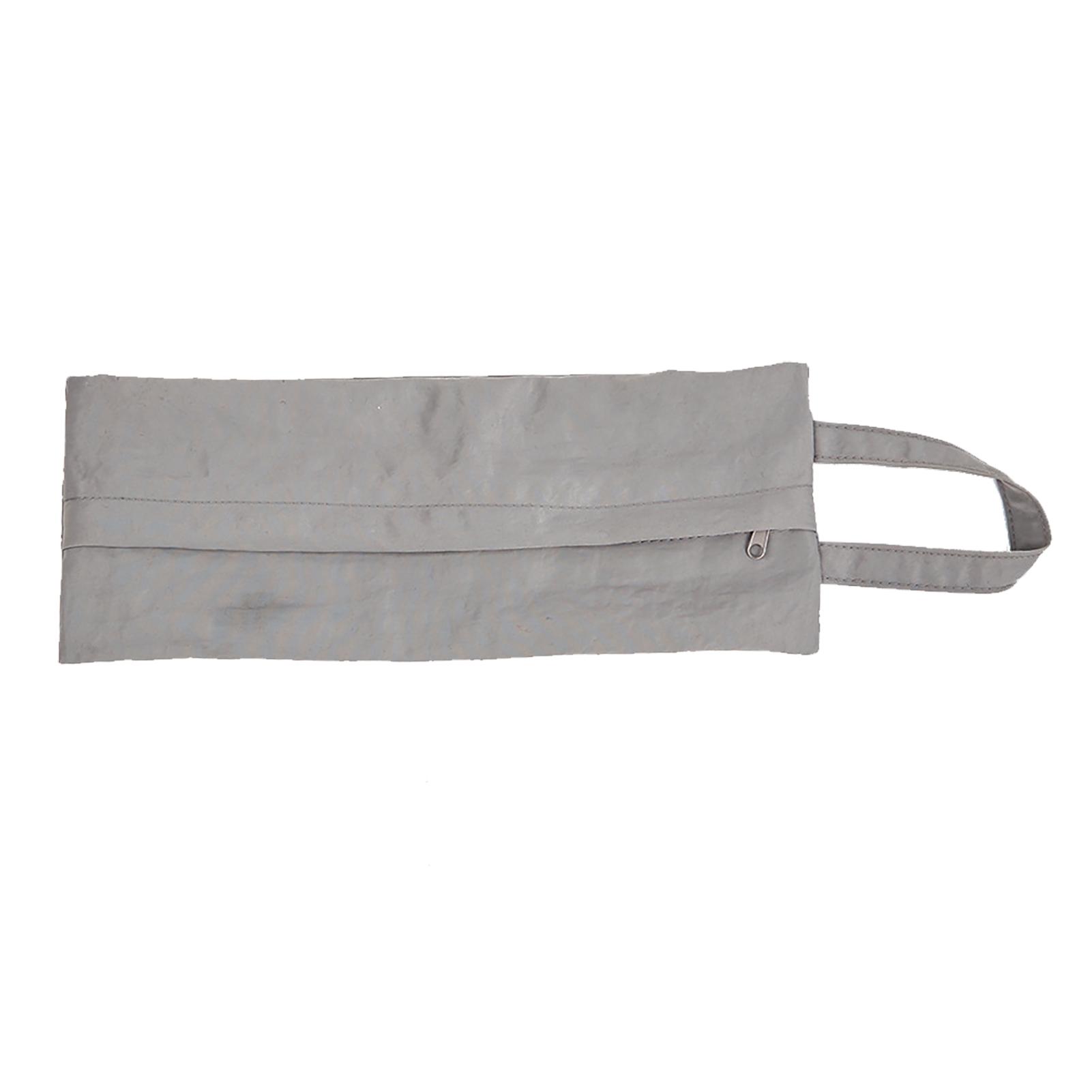 Handheld Makeup Bag Large Capacity Waterproof Wear Resistant Washed Cloth Cosmetic Organizer Bag for Travel Grey