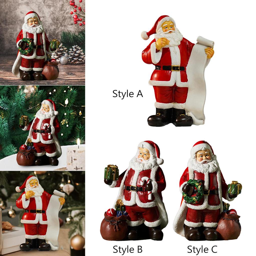 Santa Figurine Resin Santa Claus Decorations for Farmhouse Home Office Table