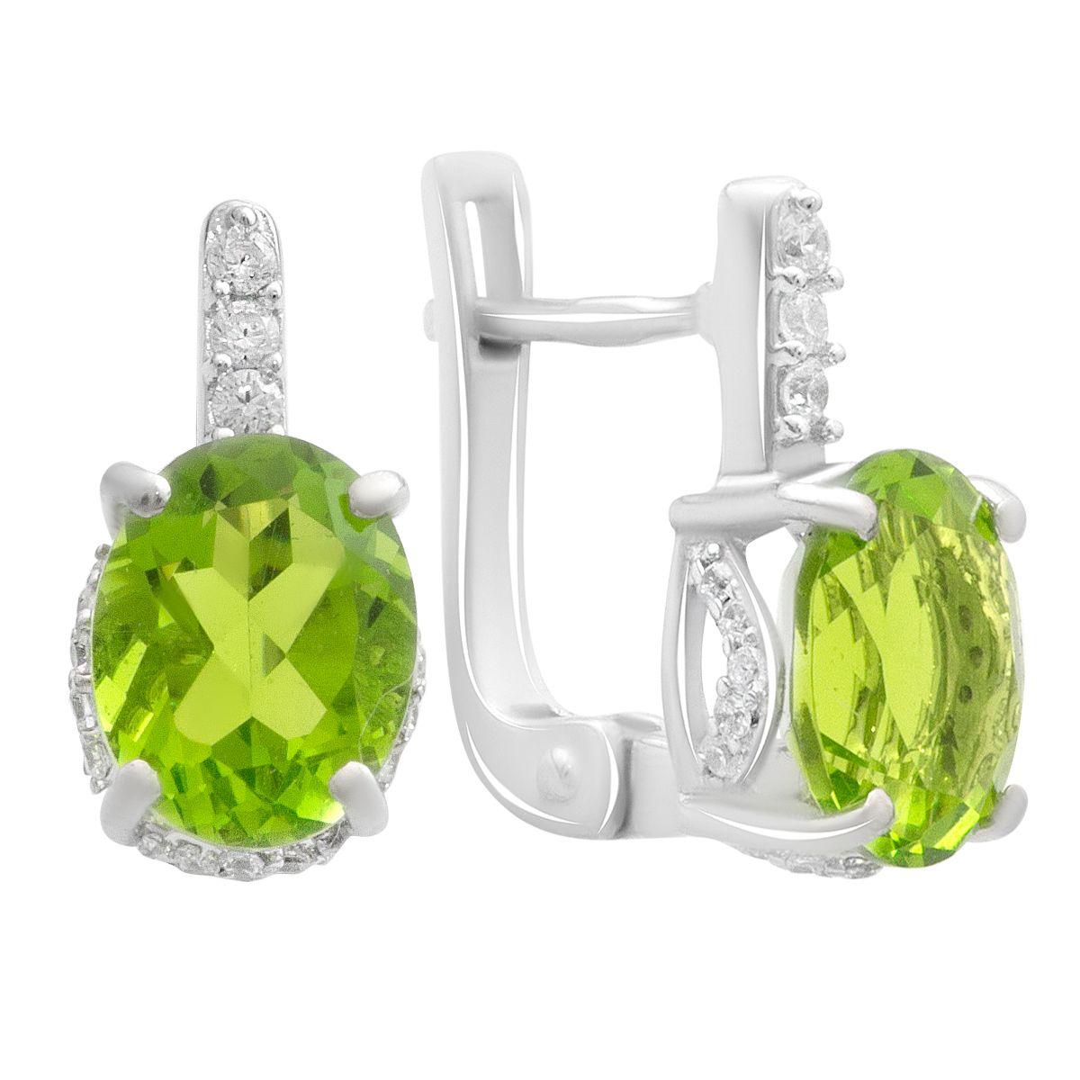 

Silver earrings with chrysolite (60002177) смарагдовий
