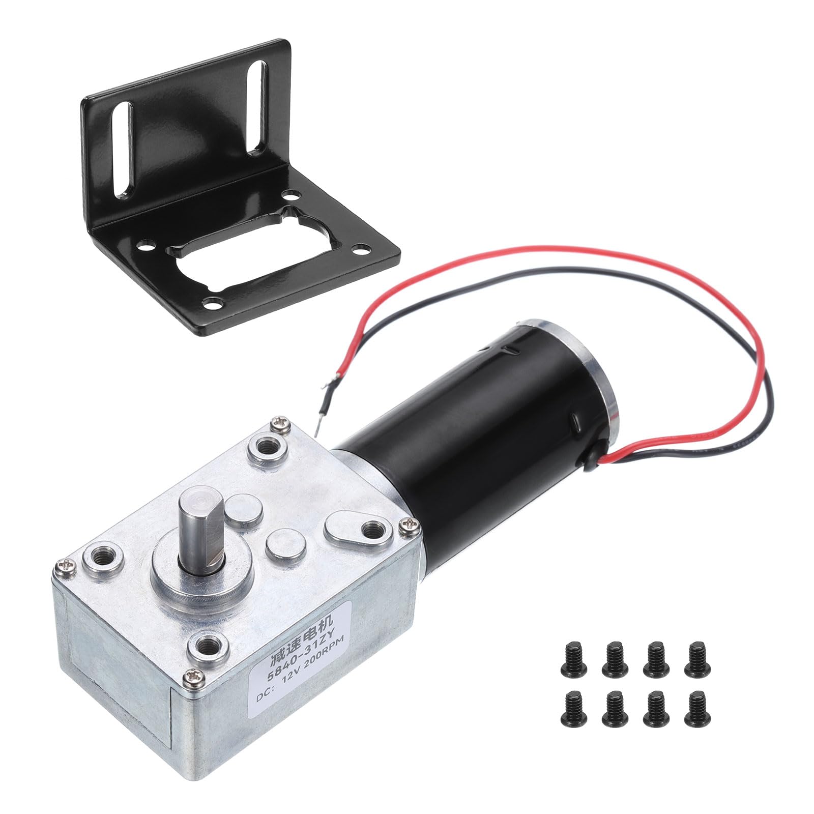 

uxcell DC High Torquette Bine Worm Gear Motor 8mm Shaft 200RPM Wired Gear Motor for Electric Fireplace