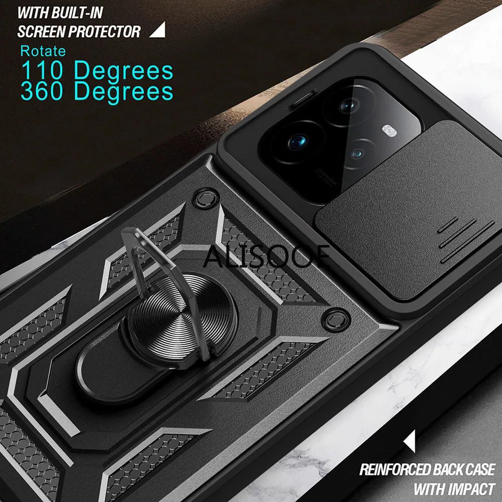 Przesuń Osłonę Aparatu Armor Capa Do Etui Realme GT 7 Pro Pierścień Stojak Ochrona Tylna Pokrywa dla Realme GT7 Pro Wstrząsoodporny Funda