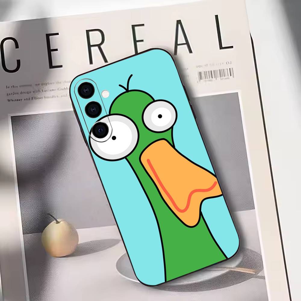 

Cute Cartoon Cat & Duck Aesthetic Phone Case For Samsung Galaxy A73,A72,A71,A70,A53,A52,A51,Soft Silicone Black Cover Samsung a41