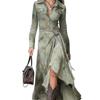 Retro Light Chinese Style Printed Long-Sleeve Holiday Dress