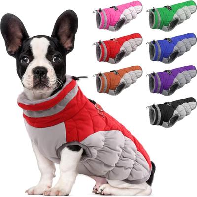 Warmer Hunde-Wintermantel, Hundemantel, Hundemäntel für kaltes Wetter, winddicht, reflektierend, Rollkragen-Hunde-Fleeceweste mit Geschirr, dicke Fleece-Hundejacke, Hundemäntel