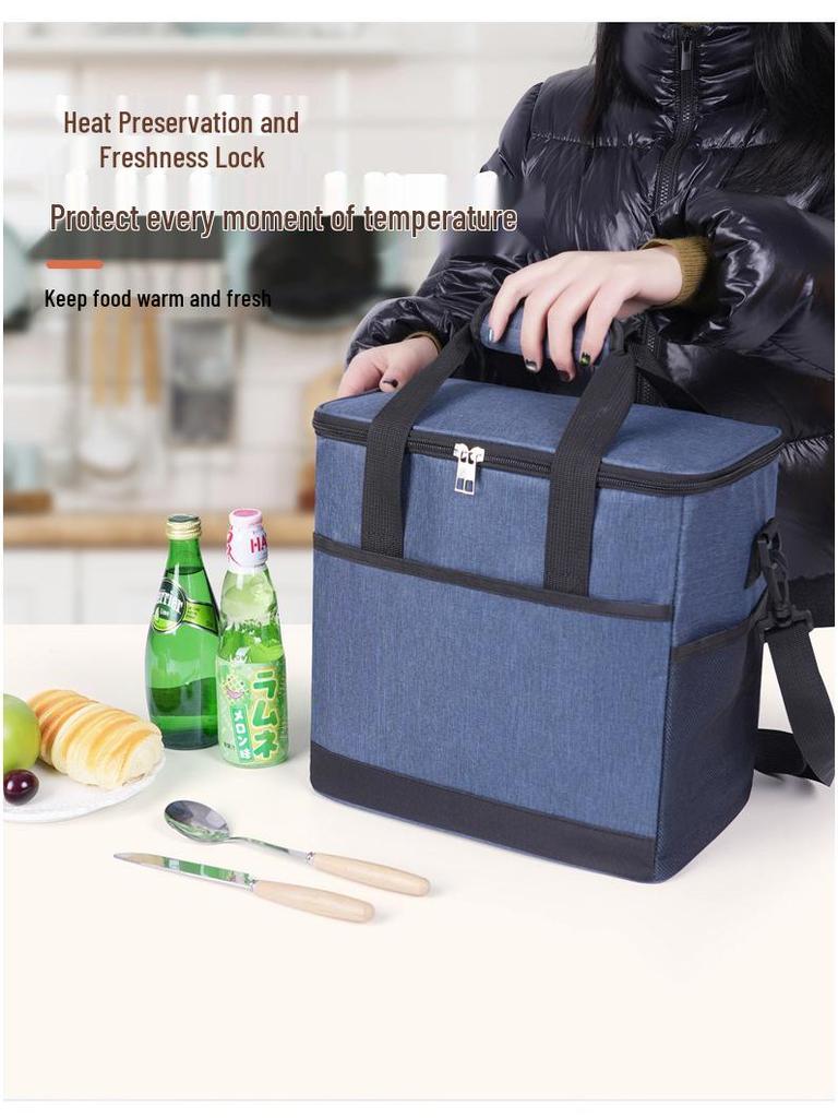 Large Capacity Insulated Oxford Cloth Picnic Lunch Bag