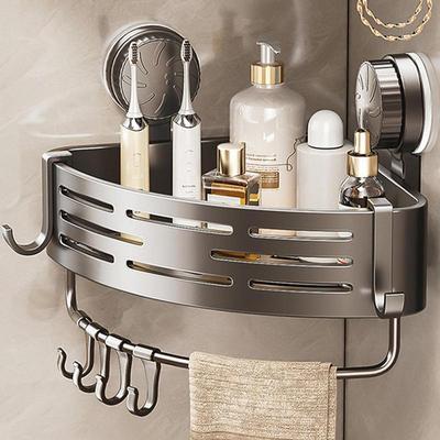 Corner Suction Storage Rack Suction Cup Shower Shelf Triangle Storage Rack Removable Organizer Basket Rustproof Large Capacity