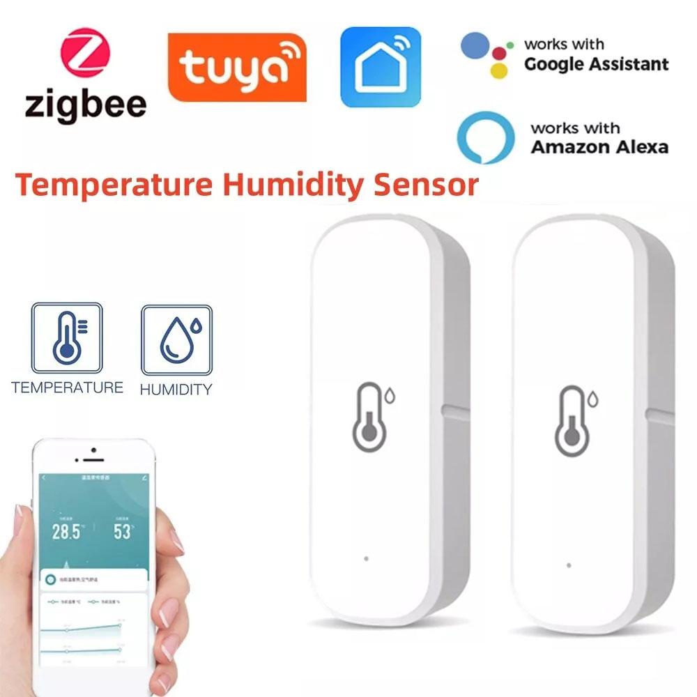 1-4PCS Tuya Zigbee/Cozylife WiFi Temperature Humidity Sensor Real-Time Remote Monitoring App Voice Alerts Alexa Google Assistant