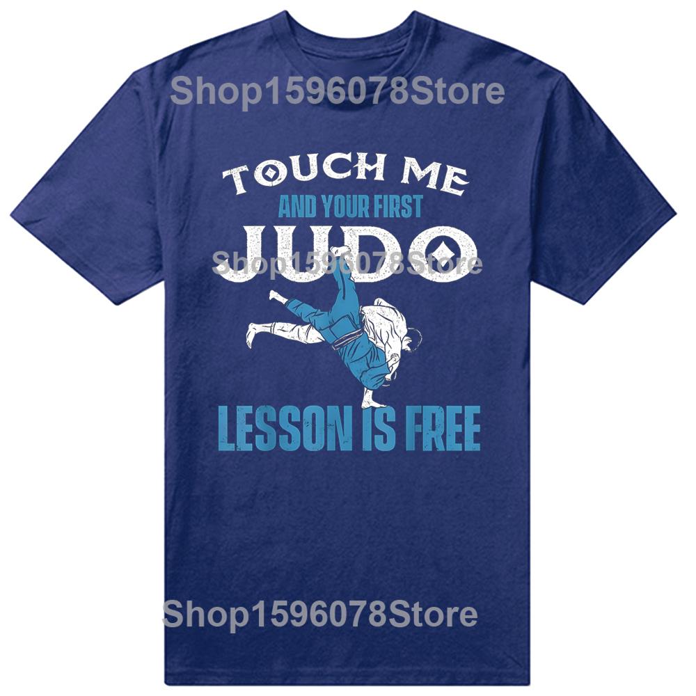 Funny Retro Touch Me Your First Judo Lesson Is Free Tops TShirt Oversized Unisex Tshirt Graphic Tees Mens Clothing Streetwear