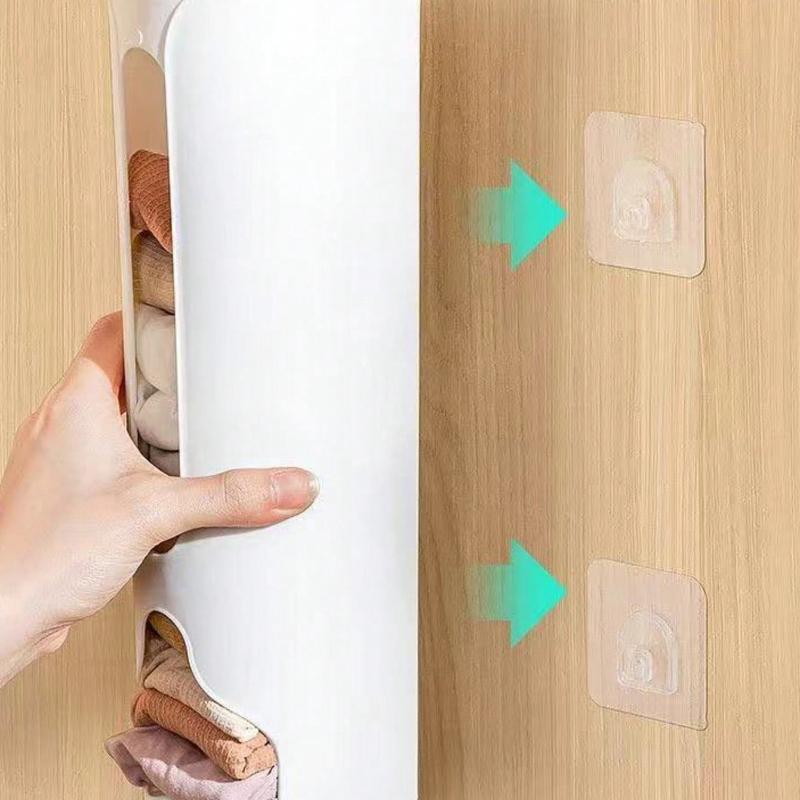 Platzsparender wandmontierter Unterwäsche- und Socken-Organizer-Ständer - Kein Strom erforderlich, einfache Installation, hängende Aufbewahrungsschublade für Heimschrank