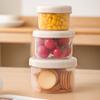 [J] Portable Round Refrigerator Storage Box Food Containers Plastic Fresh-Keeping Box With Lid Portable Storage Box Kitchen Case
