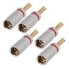 5Pcs J.10054 Serrated Banana Plug 4mm Solderless 24K Gold Plated Speaker Wire Banana Plugs for Speaker Wire Siding Home