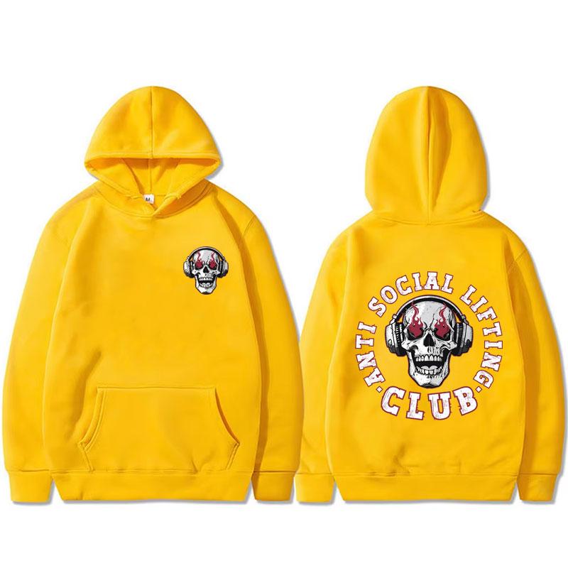 Anti Social Lifting Club Double Sided Print Hoodie Men Women Fashion Oversized Hooded Tracksuit Hoodies