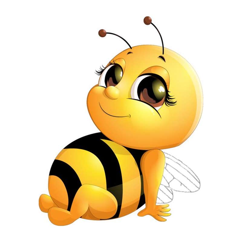 Cute Little Bee Cartoon Insect Car Stickers Waterproof Vinyl Decals Auto Body Window Decor Motorcycle Helmet Stickers M461