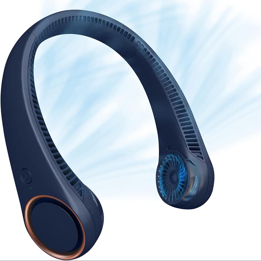 

2024 Новый настоящий 4000 мАч подвесной шейный вентилятор портативный кондиционер перезаряжаемый воздушный охладитель мини-вентилятор 3 скорости ветра безлопастной шейный вентилятор синий