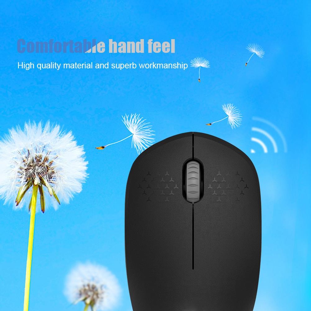 I210 Wireless Mouse Desktop Laptop 2.4G 3Key 3D 1600 DPI Power Saving Mouse (Black)