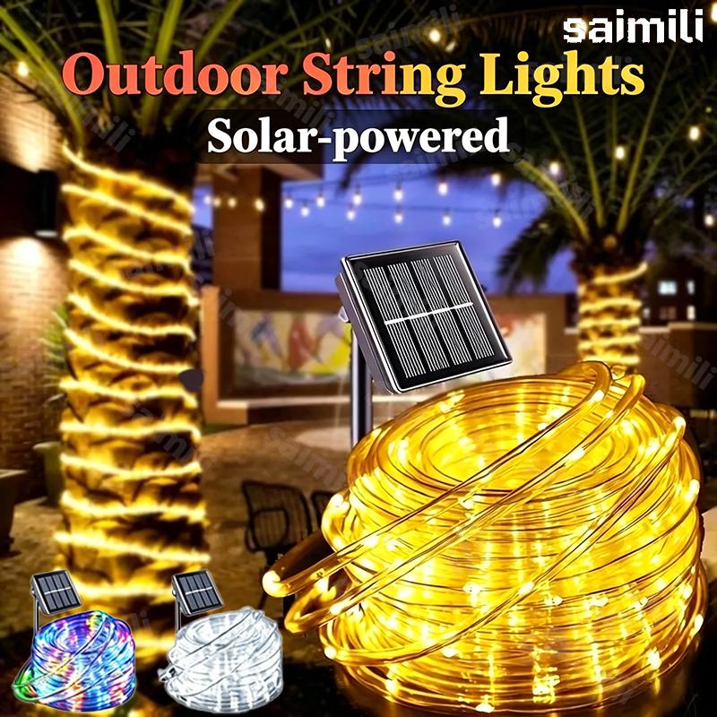 Solar String Lights Outdoor Waterproof LED Strip Rope Tube Lamp Garland Lights for Garden Tree Yard Fence House Eave Decoration