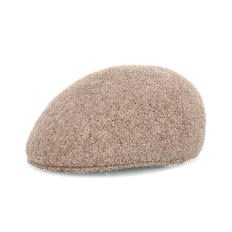 Wool Felt Beret With Short Brim For Autumn Winter Men And Women