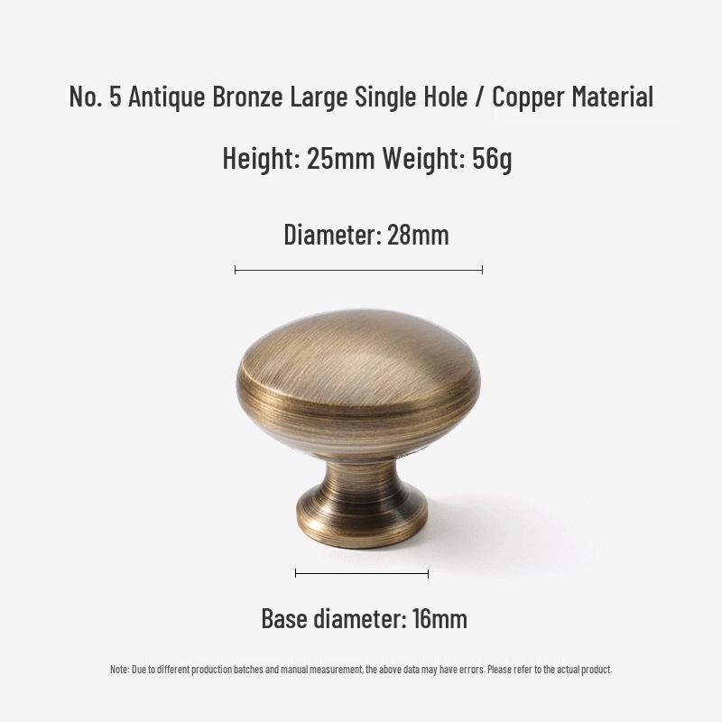 Bronze Brass Pull Handle: New Chinese Style Cabinet, Wardrobe & Drawer Retro Door Handle