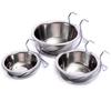 Pet Stainless Steel Hanging Dog Bowl - Suitable for Hanging Dog Cage Feeding Dish. Single Hanging Dog Cage Pet Bowl.