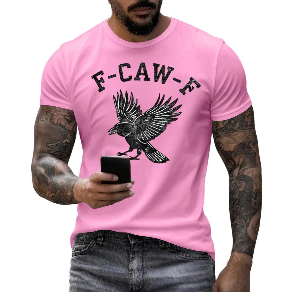 Men's Fashion Casual  Printed Short Sleeve Round Neck Pullover Tops