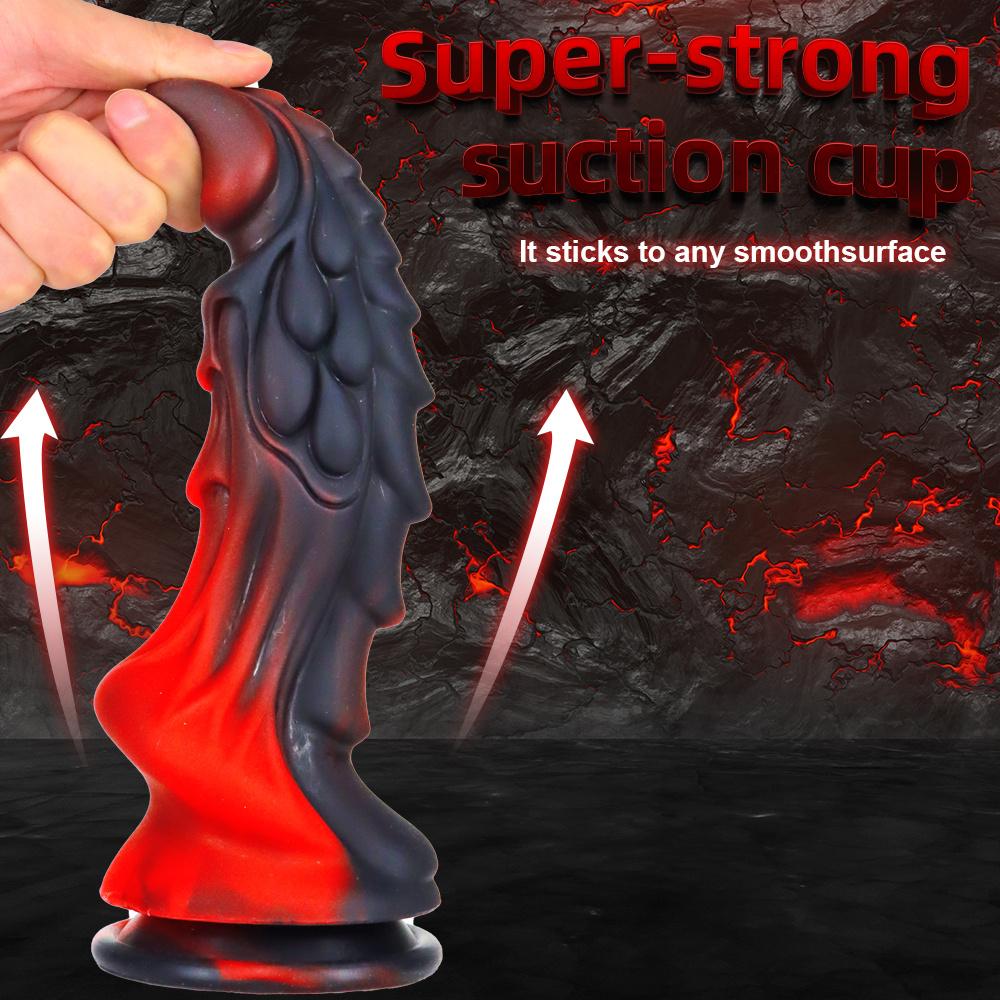 Black Unicorn Mixed Color Liquid Silicone Big Penis Simulation Posterior Anal Plug Fake Penis Adult Products
