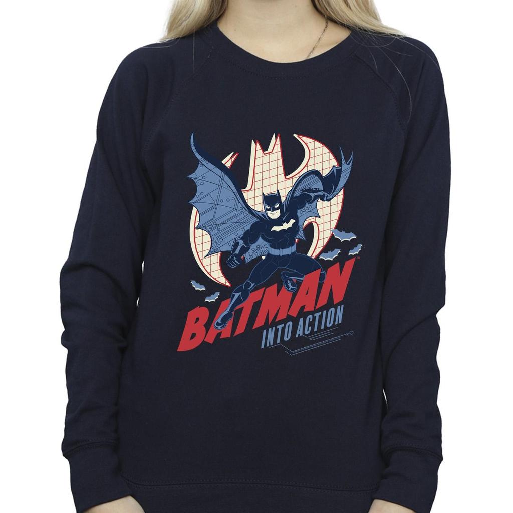 DC Comics Womens/Ladies Batman Into Action Sweatshirt