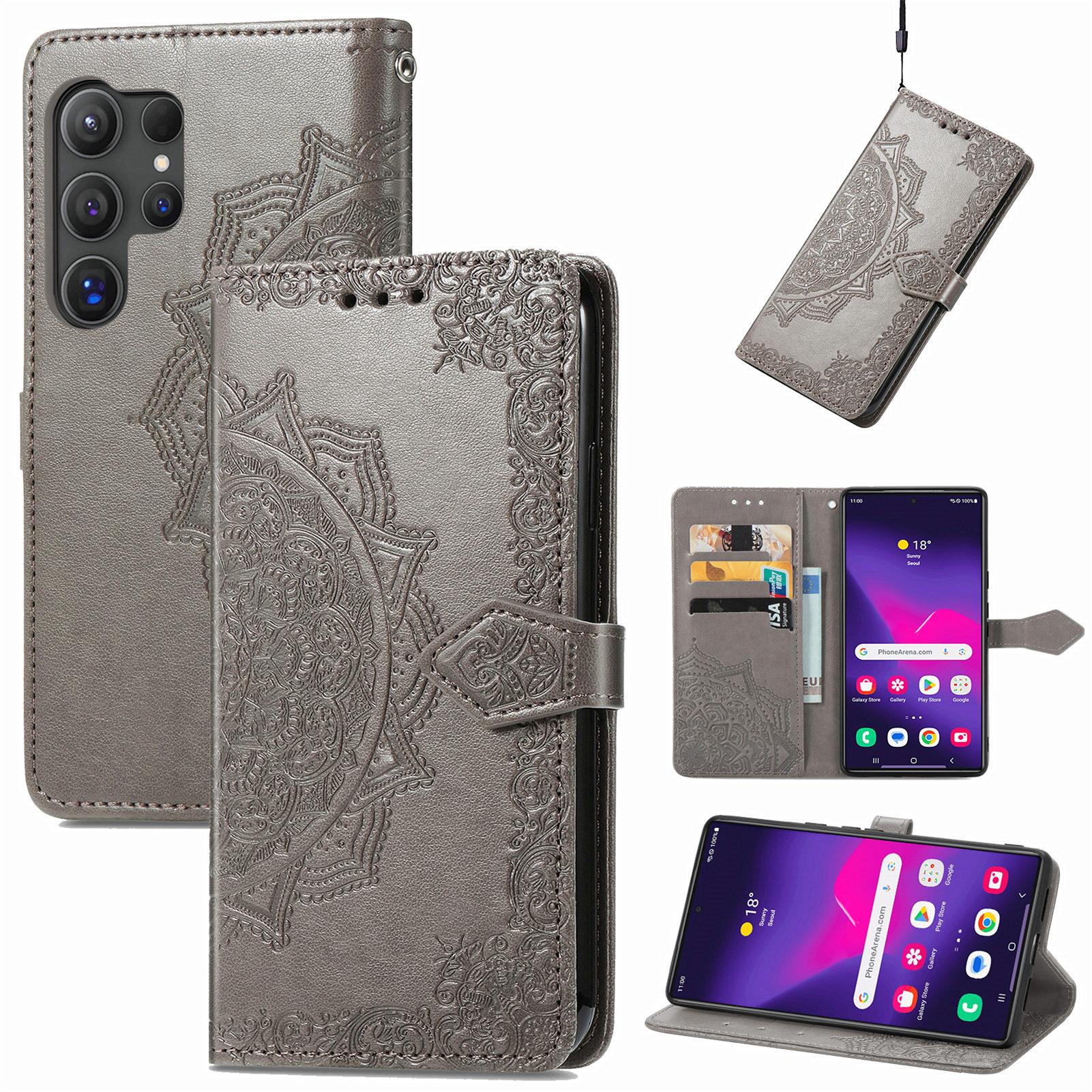 

For Samsung Galaxy S25 Ultra Wallet Case Mandala Flower Leather Phone Cover Stand A
