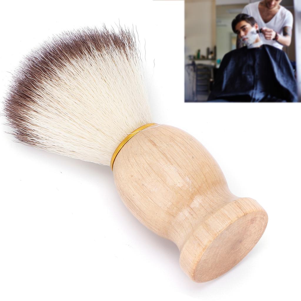 Soft Nylon Wool Shaving Brush, Wood Handle for Men s Beard Grooming