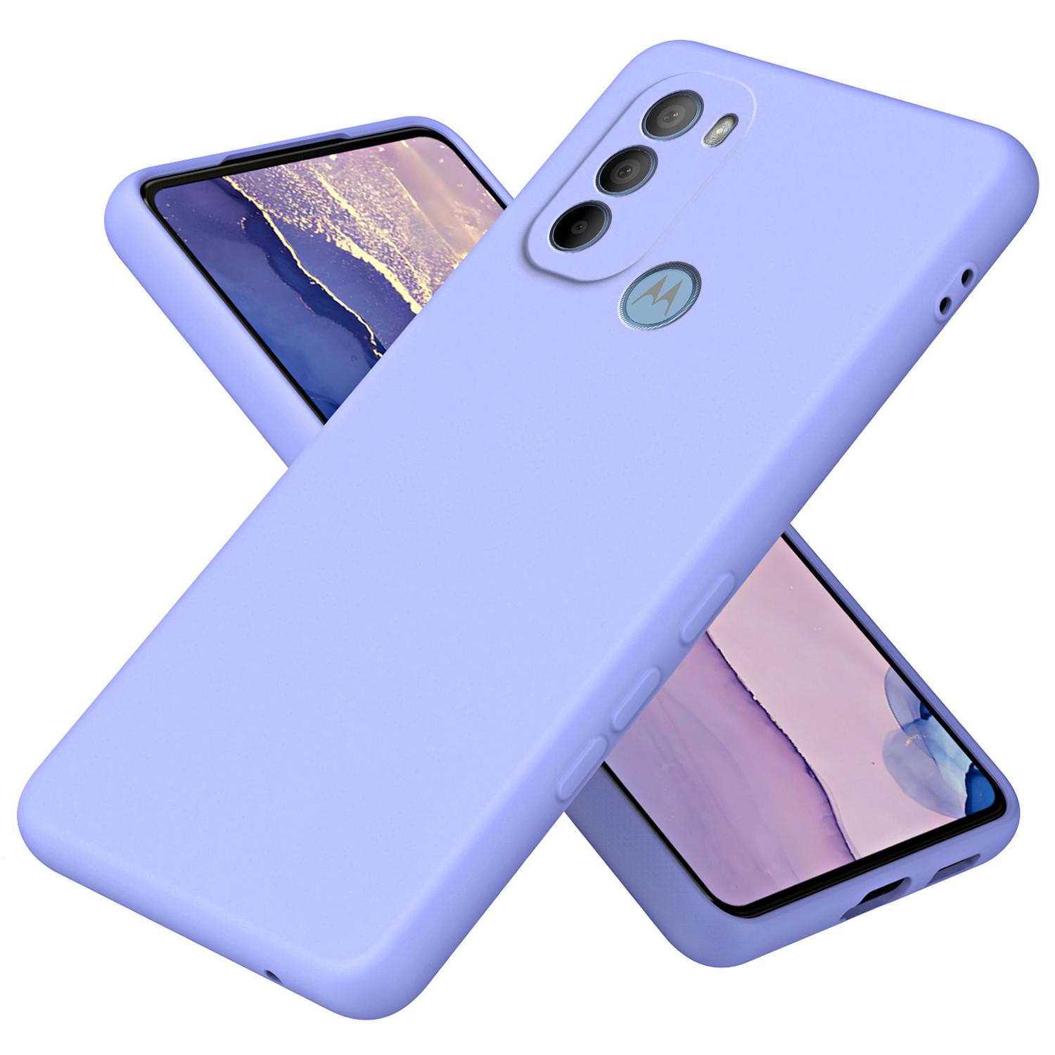 

Rubberized TPU Case for Motorola Moto G31 4G,Fiber Lining 2.2mm Thickness Phone Cover Purple