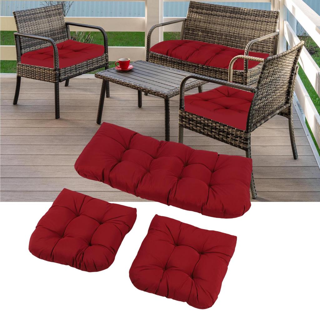3pcs Indoor Tufted   Chair Cushions 1 Lovest and 2 U Shape Cushions for Patio Furniture Outdoor St Cushions Set
