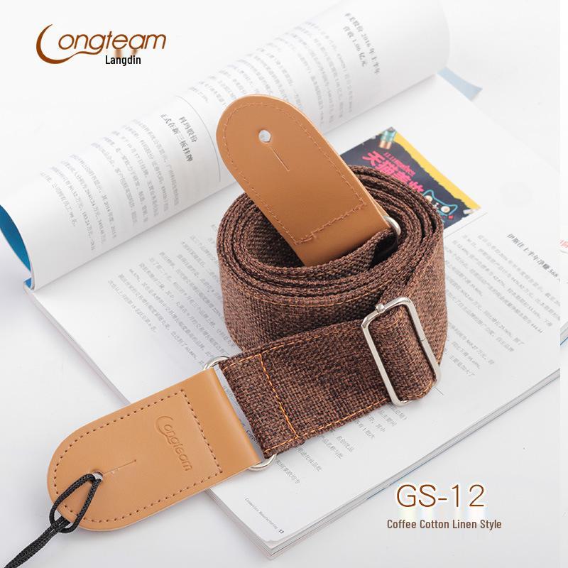 

Cotton & Linen Guitar Strap - Adjustable for Folk & Electric Guitars, Diagonal Shoulder Design, In Stock