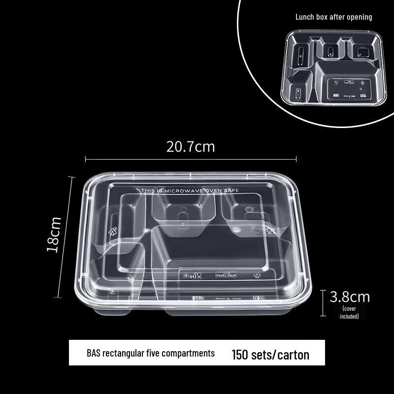 Disposable Multi-Compartment Plastic Food Container