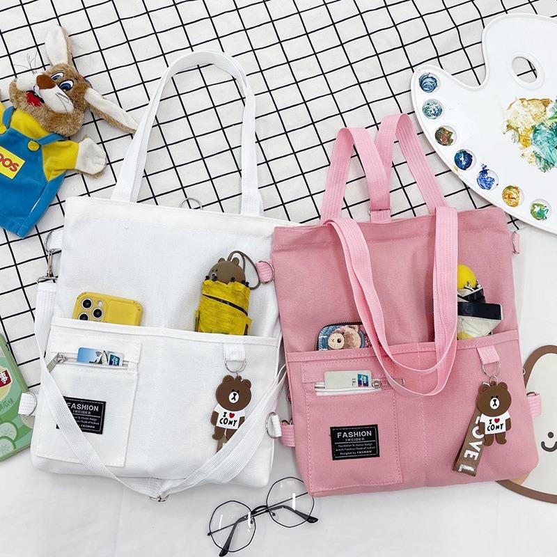 Crossbody Bag Female Student Bag Canvas Shoulder Bag Campus Cute Versatile Girlfriend Bag Tote Bag