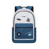 Polyester Backpack Regular Unisex Denim Blue & White & Gray YBSU167-5A3