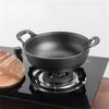 Wok in ghisa per brasatura e cottura a vapore Padella piatta antiaderente Pentola antiaderente