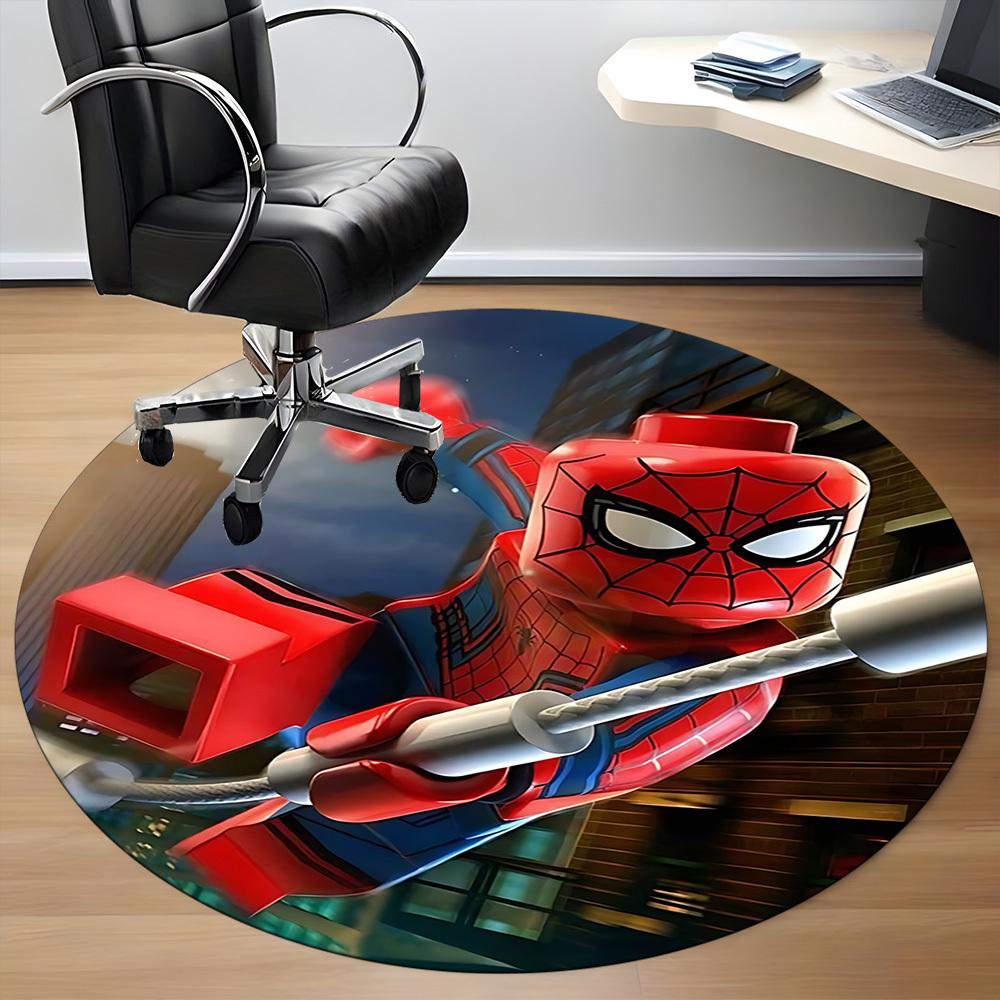 1pc Lego Spider-Man Office Round Area Rug, Bedroom Living Room Home Decor, Room Deco,  Offic a1016175