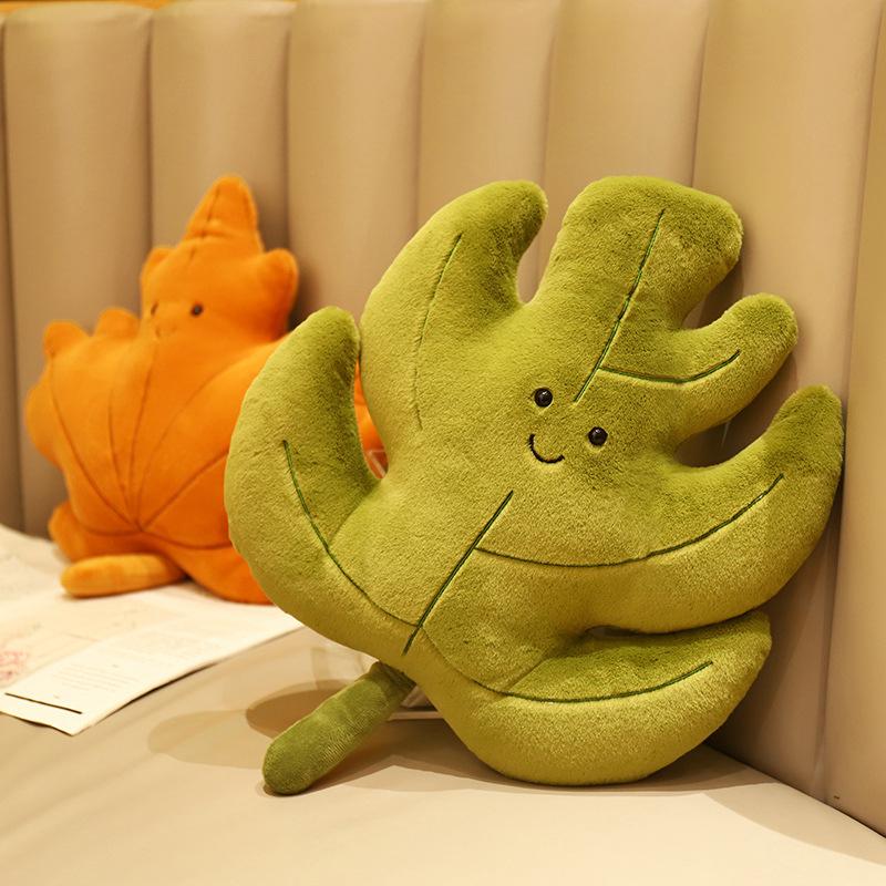 Simulation Leaf Plush Toy Nordic Style Home Throw Pillow Ginkgo Leaf Maple Leaf Doll Bedroom Sofa Cushion Decoration